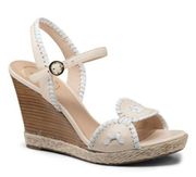 Jack Rogers | Bone Clare Rope Wedge Leather Sandal  Size 11M