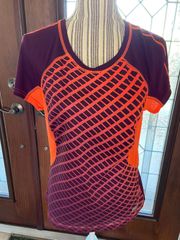 sport Performance Running orange & Deep Maroon short sleeve Top size med