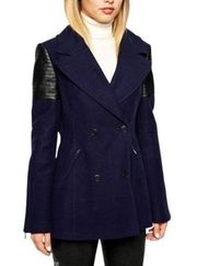 Blue Black Soft Cotton Coat