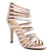 Pour La Victoire Le Soir Briller nude satin heels