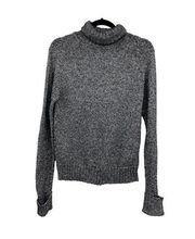 by Anthropologie Womens Size XS Sweater Coretta Shine Turtleneck Silver Pullover
