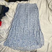 COTTON ON Floral Blue White Elastic Waist Maxi Skirt Extra Large XL