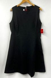 Spanx Dress Womens XL Perfect Fit & Flare Black Zipper Sleeveless Pockets New