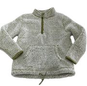 Serra Sweater Womens Small White Green Fleece Pullover 1/4 Zip Soft Knit Comfy