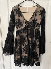 Black Long Sleeve Lace Dress