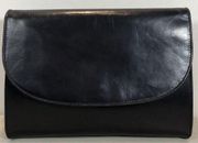 Vintage Nordstrom Crossbody Navy Blue Leather Bag Clutch Made In Italy