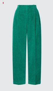 Marni UniQlo Green Corduroy Wide-Fit Pleated Pants  sz  XL