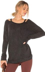 INDAH BODY Enchilada Pullover Distressed Sweatshirt in Wolf / Dark Grey 0