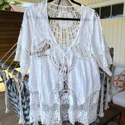 NWOT 💯 Cotton Lace Crochet Swim Coverup S