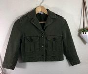 James Perse olive green crop military jacket