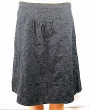 Marc by Marc Jacobs Black Embossed Floral Abstract Print Skirt 100% Cotton NWT 4