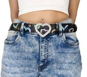 Y2k XOXO Pastel Hearts Belt with Rhinestone Heart Buckle Kidcore Vintage