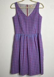 Brooks Brothers Red Fleece Women's Sleeveless Dress Size 4 Cotton Blend Plaid