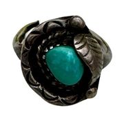 Vintage Turquoise Ring, Native American Turquoise Sterling Silver Ring Sz 5.5