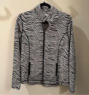 J.McLaughlin Billie Jacket Zebra Black & White Print Long Sleeved Athletic Fit