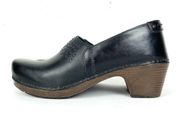 Dansko Womens Mavis Studded Nubuck Clogs Black Leather Upper Slip On Size 38