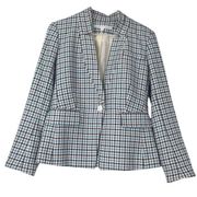 VERONICA BEARD DICKEY JACKET FARLEY TURQUOISE HOUNDSTOOTH BLAZER SECRETARY CORE