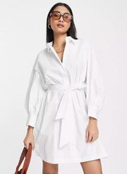 Mango Tie Waist Shirt Dress