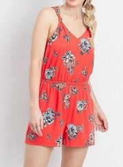 Women’s 𝅺Maurices red/orange floral knot strap romper