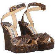 brown snakeskin platform wedges