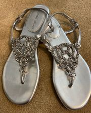 Gorgeous Silver Comfortable Sandals, 10