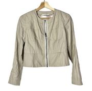 Tahari Beige Full Zip Cropped Jacket 6