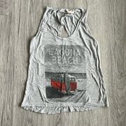 Laguna Beach Gray Tank Top with Van Graphic Tee Size S/M