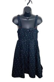 Marc by Marc Jacobs Dark Floral Smocked Cotton Navy Dress Size 0