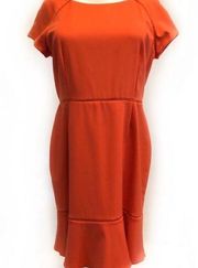 Alex Marie Fit & Flare Tulip Hem Ruffle Dress Orange 14