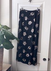 Vintage Hillard and Hanson Floral Rayon Maxi Skirt Large