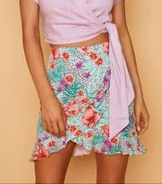 Lost + Wander Flower Power Mint Mini Skirt Size Small