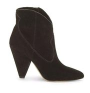 Vince Camuto  Black Suede Movinto Heeled Booties Size 9.5