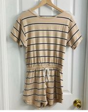 Sabo tan striped casual romper playsuit summer lounge