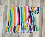 boutique wrap colorful rainbow skirt sz small.