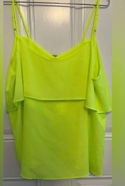 Gianni Bini NWT Fluorescent Yellow Spaghetti Strap Top  Camisole L Large