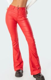 Luna Faux Leather Flare Jeans