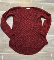 It’s our time chunky knit tunic sweater top size small red