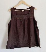 Cotton embroidered tank