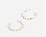 J.Crew jcrew Pearl Bead Hoop EARRINGS NWT Classic NEW Preppy Minimalist Jewelry