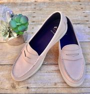 Pink Leather Nantucket Penny Loafers 8.5