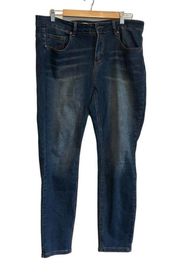 Ellen Tracy Serene Sculpt Blue Medium/Dark Wash Denim Mid Rise Skinny Jeans