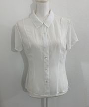 Vintage Compagnie internationale white button blouse