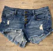 Distressed Denim Shorts