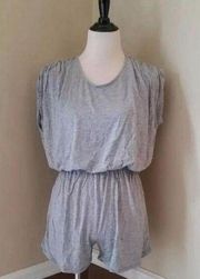 NEW Gilli Modcloth Gray Jersey Knit Shorts Romper with Open Tie Back Large