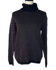Karen Scott Medium Turtleneck Sweater Tight Knit Long Sleeve Stretch Black New