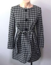 Semantiks Black White Plaid Coat