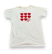 Vintage Single Stitch T-Shirt Red Heart Oversized Hugger‎ 100% Cotton JG Designs