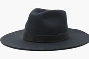 Soft Black Wide Brim Wool Hat by Anthropologie