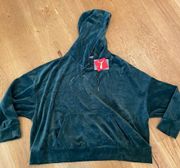 Puma HEr Velour Womens Hoodie in Green Gables Color Size 2X