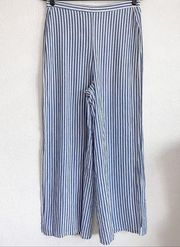 Boohoo Nautical Stripe Split Wide Leg Pants Size Medium